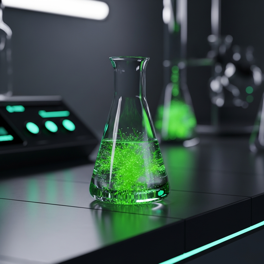 Sophisticated biohacking laboratory setting for algae extraction